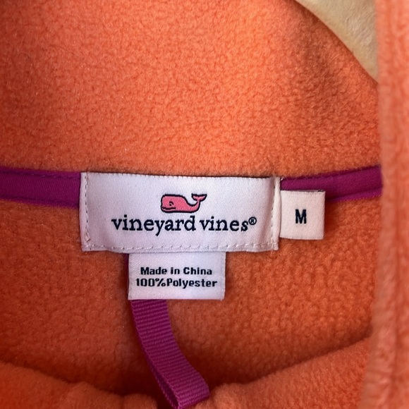 Vineyard Vines Orange Fleece Vest Size M - Picture 3 of 6